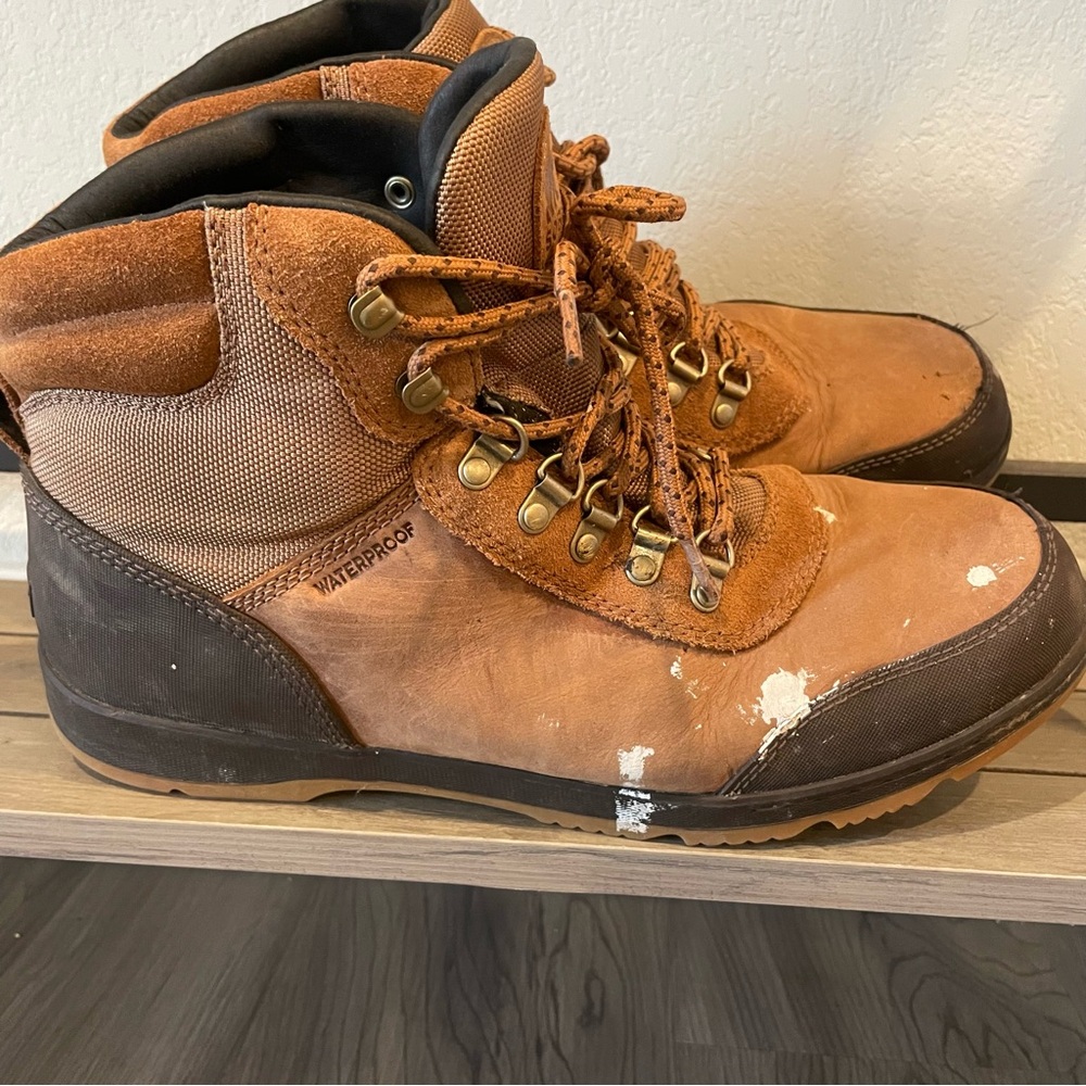 Sorel Men’s Tan Brown Leather Waterproof Boots Size 11.5 Rugged Lace-Up - Picture 10 of 13